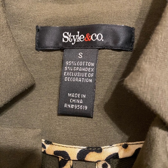 Army Green cotton blazer - Picture 3 of 3